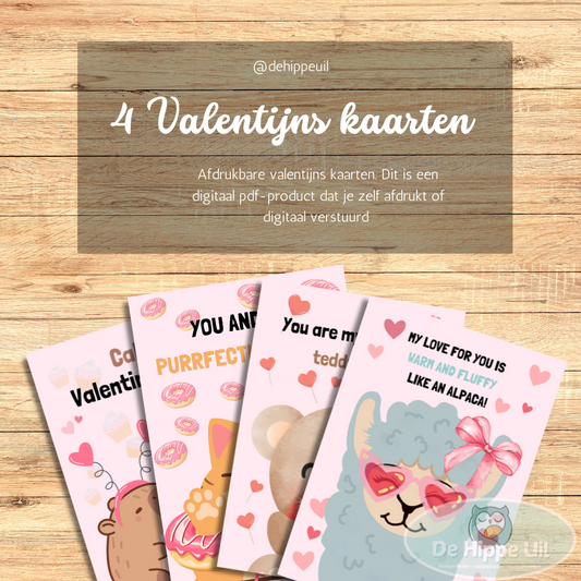 4 valentijnskaarten / prints