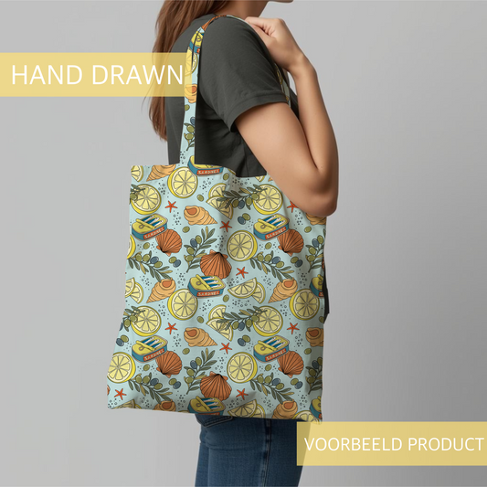 Naadloos patroon Vintage Seashells (Seamless Pattern) – Digitale Achtergrond – PNG 300 DPI