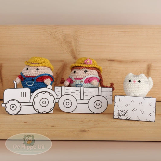 Haakpatroon Boer, Boerin en Boerderijpoes