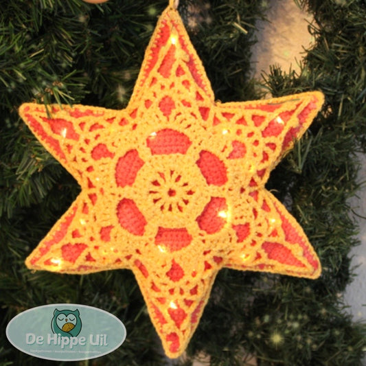 Haakpatroon 3D Kerst-ster met verlichting
