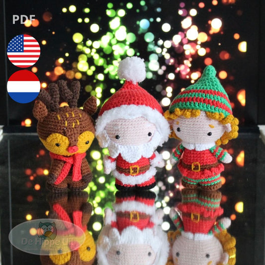 Haakpatroon Kerstman, Rendier en de Elf