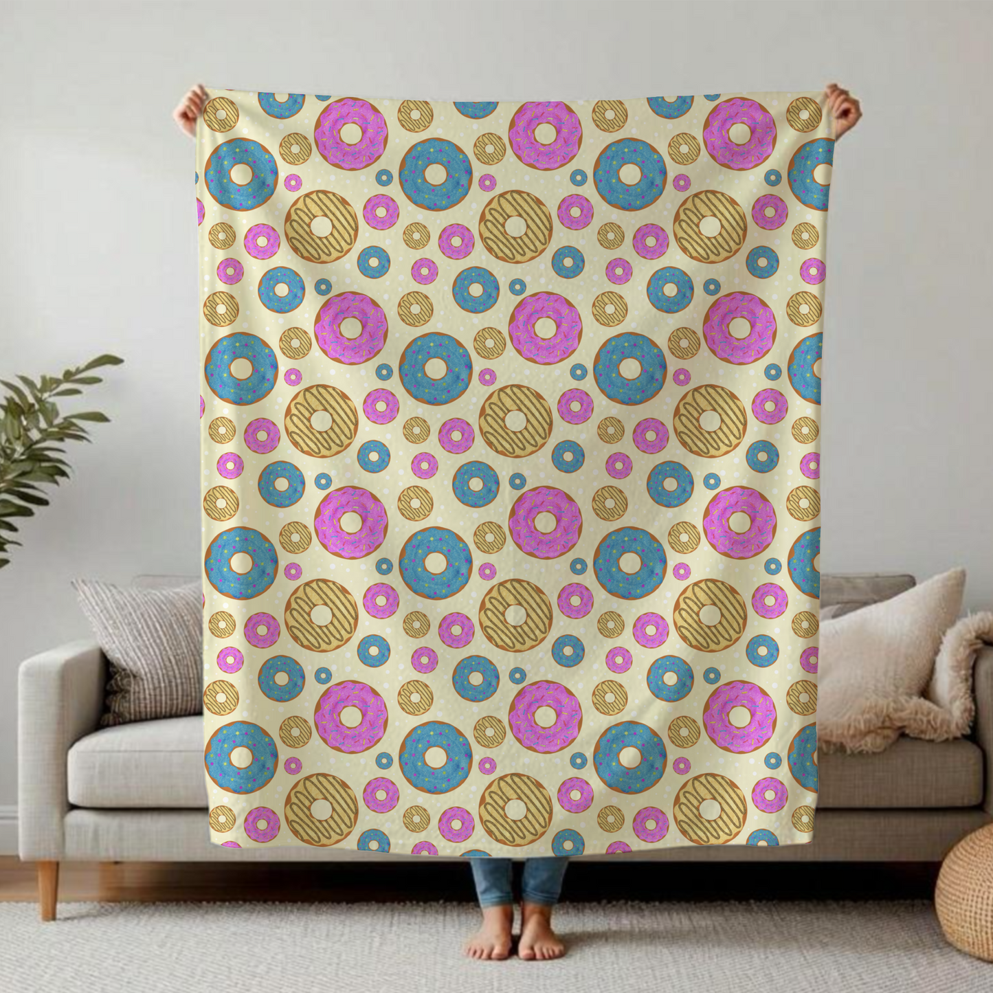 Naadloos Donut Patroon (Seamless Pattern) – Digitale Achtergrond – PNG 300 DPI