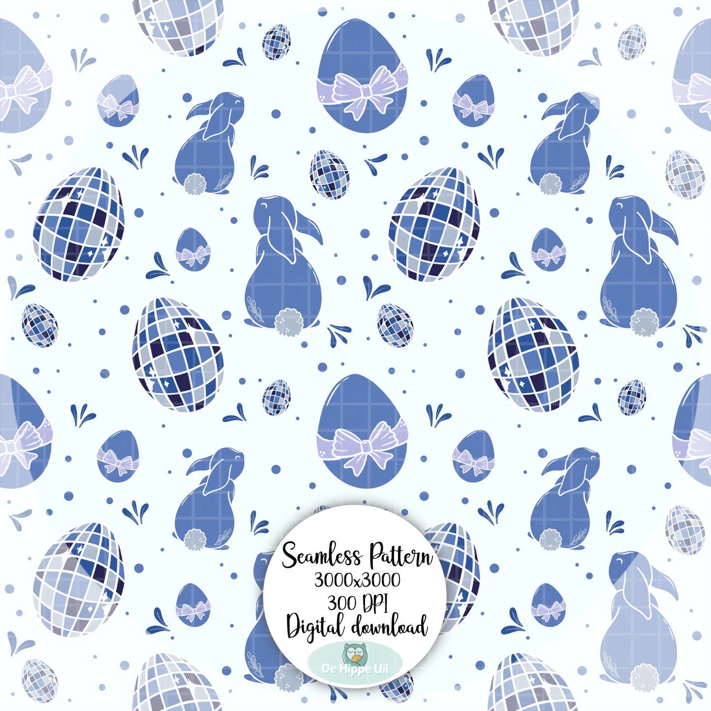 Seamless Easter Pattern – Digital Background – PNG 300 DPI