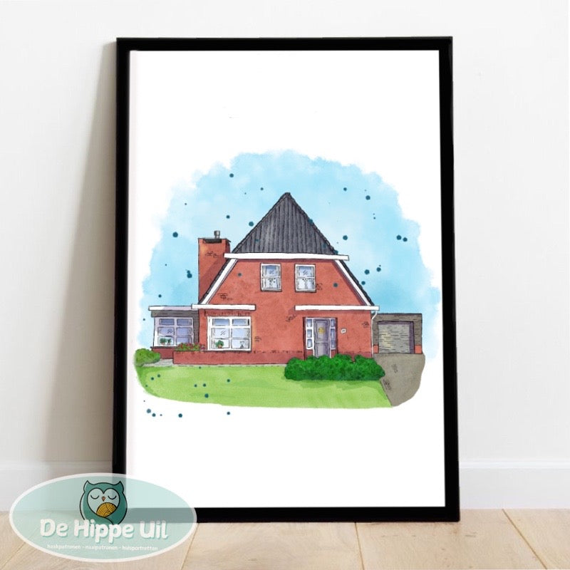 Huisportret papieren afdruk + digitale print