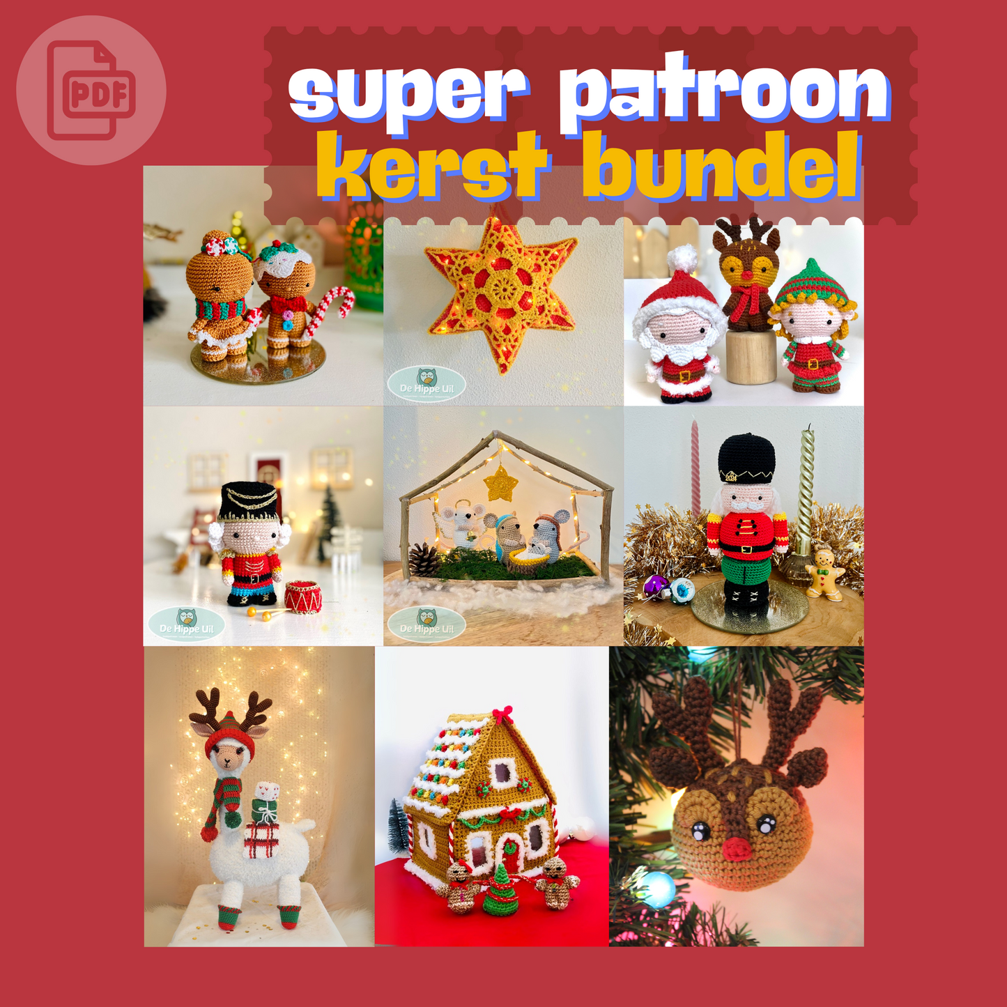 Kerst haakpakket Bundel 9 kersthaakpatronen