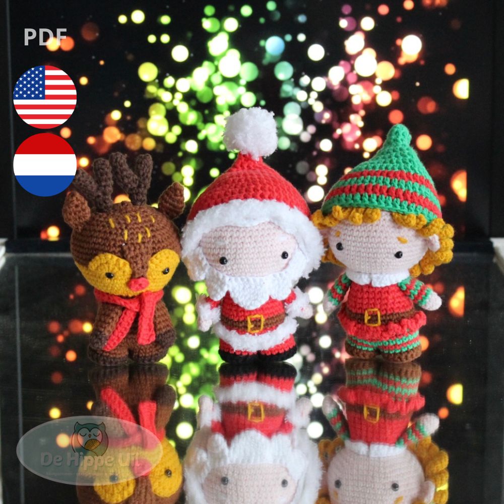 Haakpatroon Kerstman, Rendier en de Elf